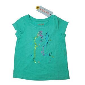 Toddler Girls Llama Short Sleeve T-Shirt Cat & Jack Teal NEW